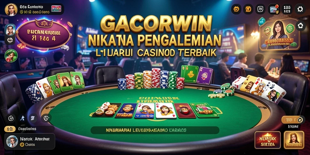 Screenshot utama GACORWIN menampilkan dealer dan gameplay Live Casino yang seru.
