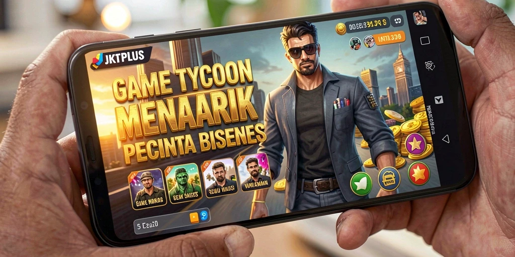 Screenshot gameplay JKTPLUS menampilkan pengelolaan bisnis yang menarik.