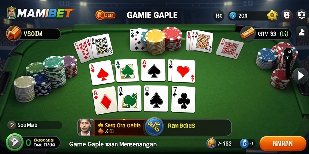 Screenshot gameplay MAMIBET yang menampilkan suasana seru Gaple.