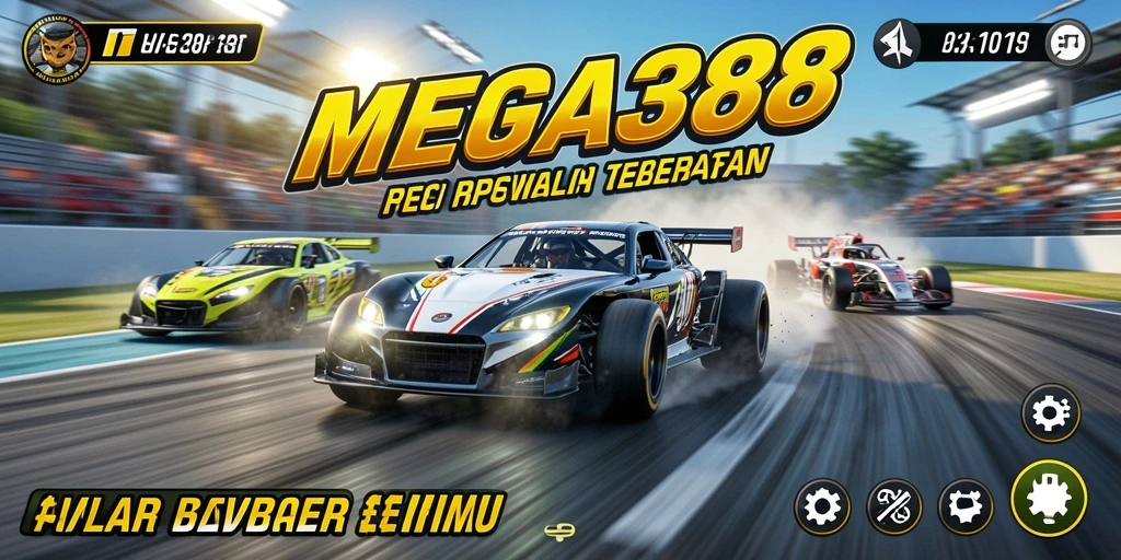 Gameplay balap MEGA388 yang seru dan menantang.