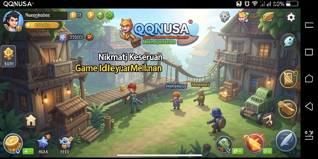Gameplay <strong>QQNUSA</strong> yang menarik dengan elemen Idle yang seru.