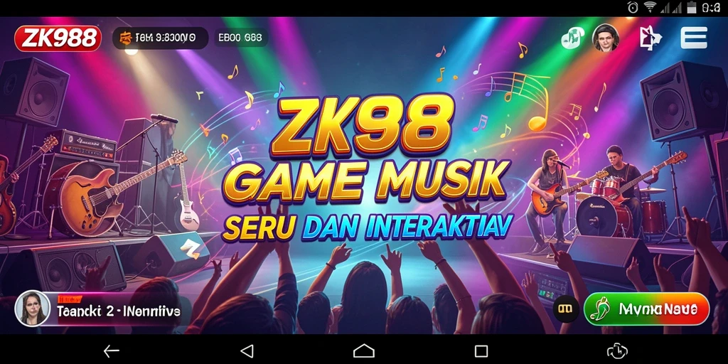 Screenshot gameplay seru ZK988 menampilkan interaksi musik yang menarik.